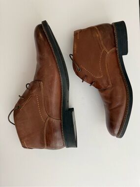 Rockport Men's Cognac Brown Leather Chukka Boots